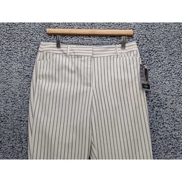NWT Liz Claibrone Career Emma Slim Leg Ankle Pants Size 4 Striped Stretch White - Picture 3 of 12